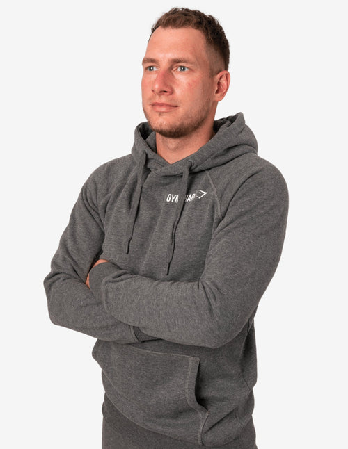 Guru Muscle Crest Pullover Hoodie Charcoal Marl