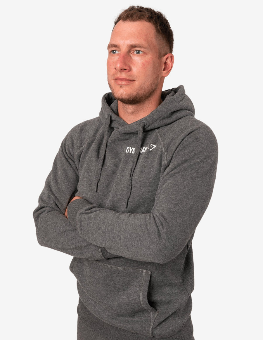 Guru Muscle Crest Pullover Hoodie Charcoal Marl