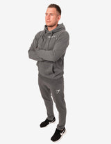 Guru Muscle Crest Pullover Hoodie Charcoal Marl, view 3