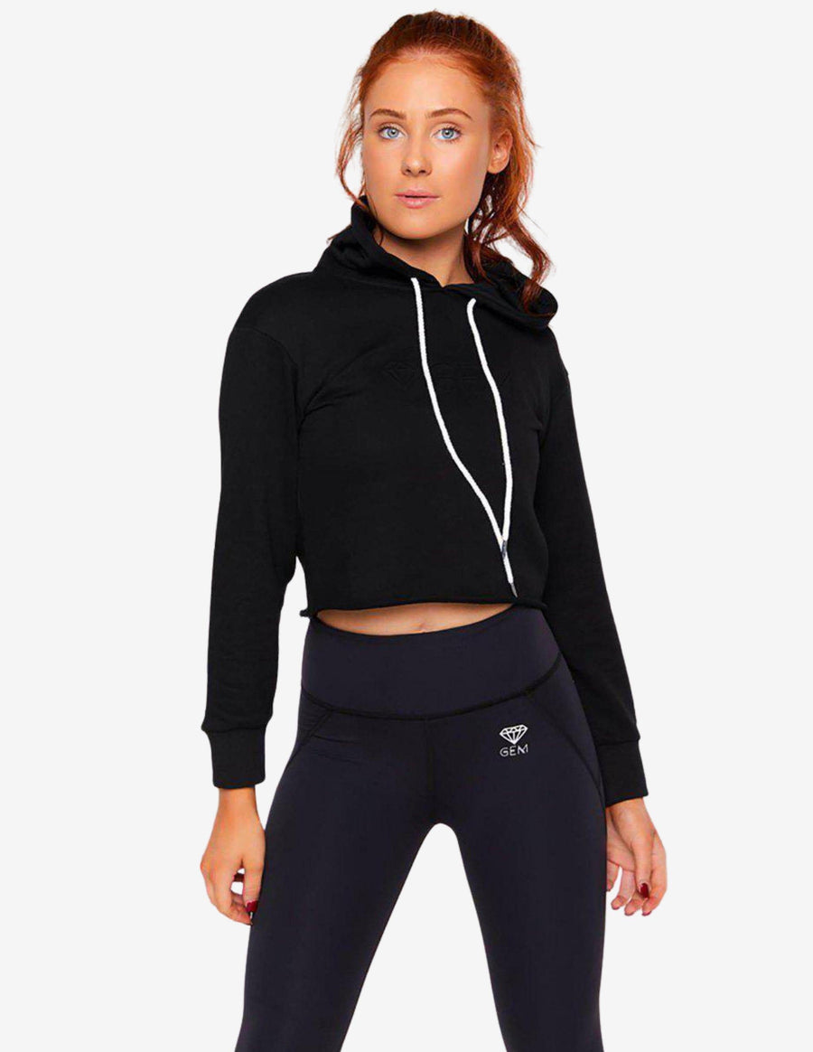 Guru Muscle Crop Hoodie (Black)