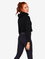 Guru Muscle Crop Hoodie (Black), view 2