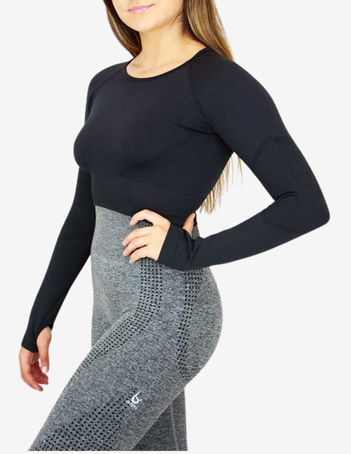 Guru Muscle Cropped Long Sleeve - Black