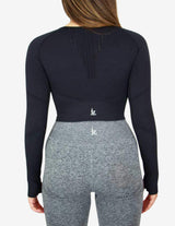 Guru Muscle Cropped Long Sleeve - Black, view 2