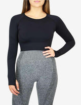 Guru Muscle Cropped Long Sleeve - Black, view 3