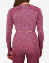 Guru Muscle Cropped Long Sleeve - Burgundy, view 2