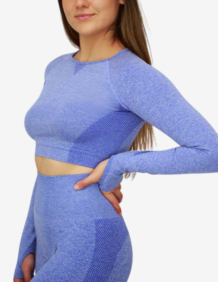 Guru Muscle Cropped Long Sleeve - Royal Blue
