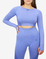 Guru Muscle Cropped Long Sleeve - Royal Blue, view 3