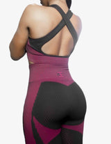 Guru Muscle DOMINA Seamless BRA – BLACK FUCHSIA, view 2
