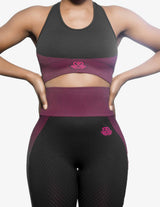 Guru Muscle DOMINA Seamless BRA – BLACK FUCHSIA, view 3