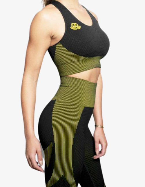 Guru Muscle DOMINA Seamless BRA – BLACK LIME LIGHT