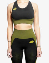Guru Muscle DOMINA Seamless BRA – BLACK LIME LIGHT, view 3