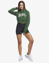 Guru Muscle Dynamic Cropped Hoodie - Army Green, view 3