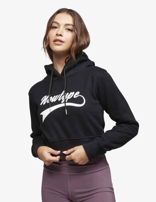 Guru Muscle Dynamic Cropped Hoodie - Midnight Black