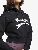 Guru Muscle Dynamic Cropped Hoodie - Midnight Black, view 4