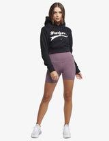 Guru Muscle Dynamic Cropped Hoodie - Midnight Black, view 5