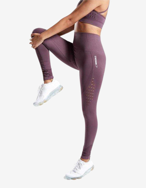 Guru Muscle Seamless Energy High Waisted Leggings Purple Wash