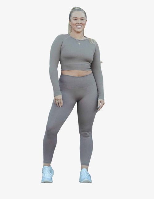 Guru Muscle Espresso Ribbed Seamless Leggings