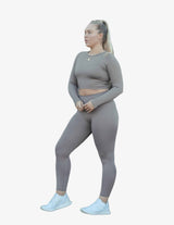 Guru Muscle Espresso Ribbed Seamless Leggings, view 2