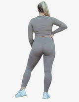 Guru Muscle Espresso Ribbed Seamless Leggings, view 3