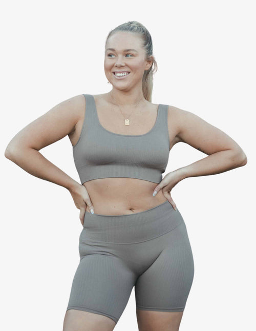 Guru Muscle Espresso Ribbed Seamless Biker Shorts