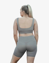 Guru Muscle Espresso Ribbed Seamless Biker Shorts, view 2