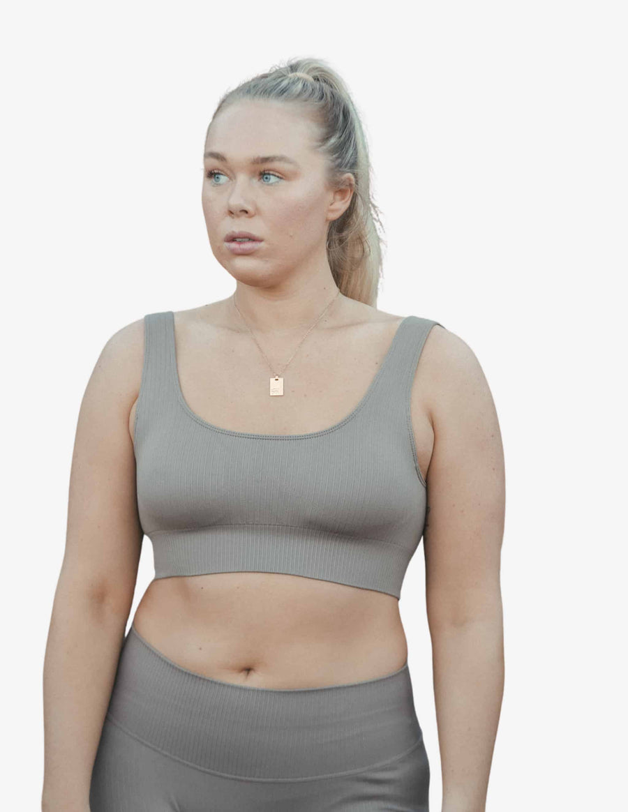 Guru Muscle Espresso Seamless Bra Grey