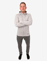 Guru Muscle Essential Zip Hoodie Light Grey Marl, view 3