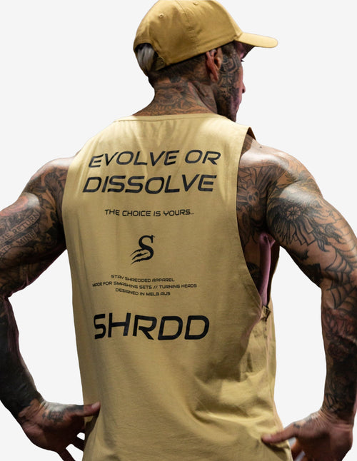 Guru Muscle Evolve Longline Fitness Tanktop - Sand