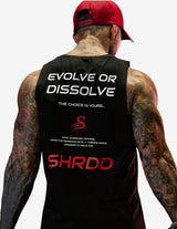 Guru Muscle Evolve Longline Gym Tanktop - Black/ Red, view 2