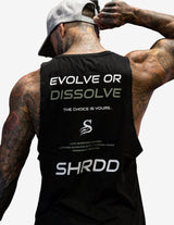 Guru Muscle Evolve Longline Muscle Tanktop - Black/ White, view 2