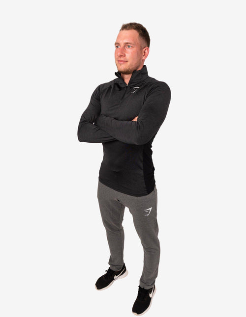 Guru Muscle Fallout 1/4 ZIP Pullover Black Marl