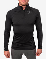 Guru Muscle Fallout 1/4 ZIP Pullover Black Marl, view 2