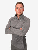 Guru Muscle Fallout 1/4 ZIP Pullover Charcoal Marl, view 2