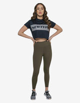 Guru Muscle Finesse Crop Tee - Navy, view 3