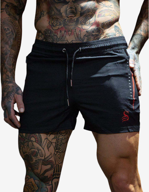 Guru Muscle FLEX - Lifting Shorts - BLACK / RED