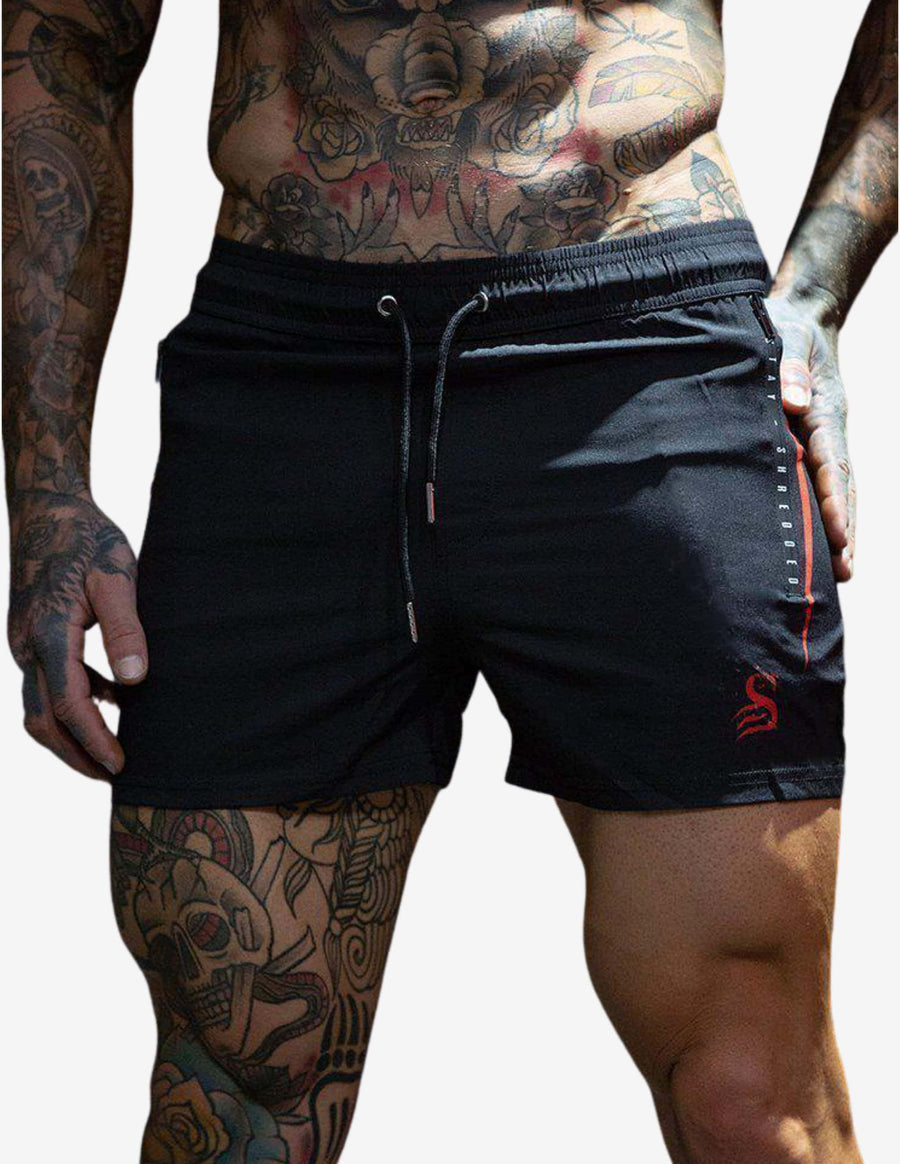 Guru Muscle FLEX - Lifting Shorts - BLACK / RED
