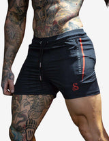 Guru Muscle FLEX - Lifting Shorts - BLACK / RED, view 2