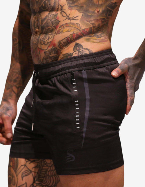 Guru Muscle FLEX Lifting Shorts - STEALTH BLACK