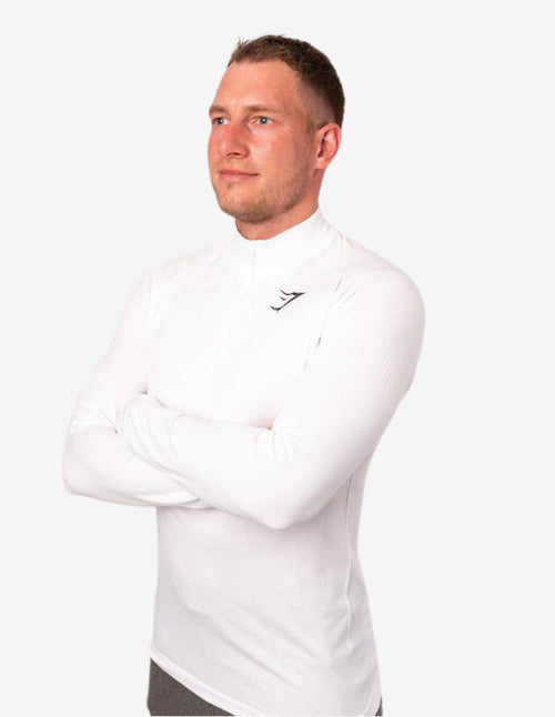 Guru Muscle Ghost 1/4 Zip Pullover White