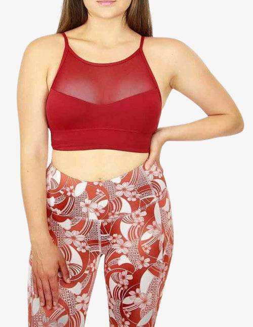 Guru Muscle High Neck Energy Bra - Maroon