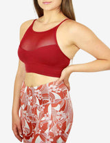 Guru Muscle High Neck Energy Bra - Maroon, view 3