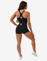 Guru Muscle HIGH WAIST GYM SHORTS | BLACK, view 2