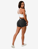 Guru Muscle HIGH WAIST GYM SHORTS | BLACK, view 5