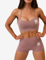 Guru Muscle HIGH WAIST GYM SHORTS | LILAC, view 3