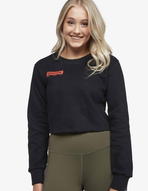 Guru Muscle Ignite Cropped Crew - Black