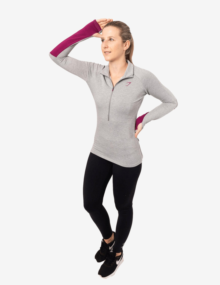 Guru Muscle IMPULSE PULLOVER LIGHT GREY MARL/PLUM