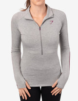Guru Muscle IMPULSE PULLOVER LIGHT GREY MARL/PLUM, view 2