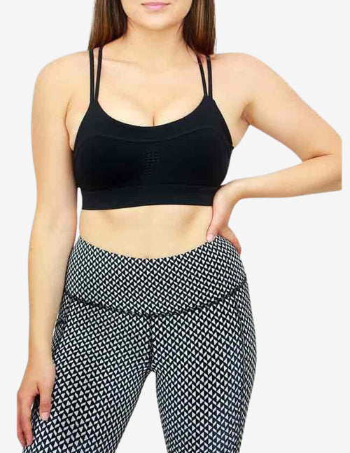 Guru Muscle Laser Cut Sports Bra - Black