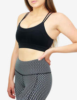 Guru Muscle Laser Cut Sports Bra - Black, view 3