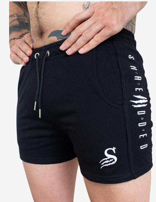 Guru Muscle LIFT SHORTS gym bodybuilding Lifting short - BLACK / WHITE